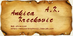 Ankica Krečković vizit kartica